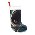 thumbnail image 2 of Yiaed Wave Sailboat Shark Print Christmas Stockings, Christmas Stockings Hanging Ornaments, Christmas Stockings for Family Christmas Holiday Decorations, 2 of 7