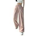 thumbnail image 1 of Aunavey Womens Parachute Pants Baggy Cargo Pants Elastic Low Waist Wide Leg Y2K Track Pant Trousers, 1 of 7
