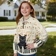 thumbnail image 3 of Uourmeti Music Note Black Cat Quarter Zip Up Sweatshirts for Girls Teens Half Zipper Pullover Sweatshirts Soft Lightweight Comfy Casual Fall Winter Size 9-10, 3 of 7