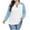 A-Light Blue, variant on Women's Plus Size Tops Casual Chest Print Solid Color Round Neck Pullover Loose Long Sleeved Raglan Top
