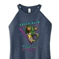 thumbnail image 3 of Gremlins - Dapper Gremlin - Green Hair Don't Care - Juniors High Neck Tank Top, 3 of 5