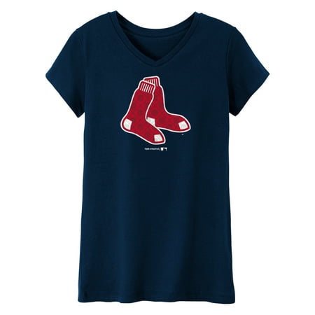 MLB Boston RED SOX TEE Short Sleeve Girls 50% Cotton 50% Polyester Team Color 7 - 16