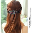thumbnail image 2 of Womens Rhinestone Floral Hair Clip with Flexible Grip Durable Dovetail Design for Styling, 2 of 3
