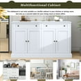 thumbnail image 4 of Euroco 58.3'' Kitchen Sideboard Storage Buffet Cabinet, Wood Buffet Cabinet with 4 Doors, 2 Drawers and Adjustable Shelves for Dining Room, White, 4 of 8