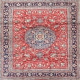 thumbnail image 1 of Ahgly Company Machine Washable Indoor Square Traditional Tan Brown Area Rugs, 5' Square, 1 of 7