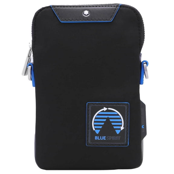 MontBlanc Black Polyamide Blue Spirit Mini Envelope Crossbody Bag