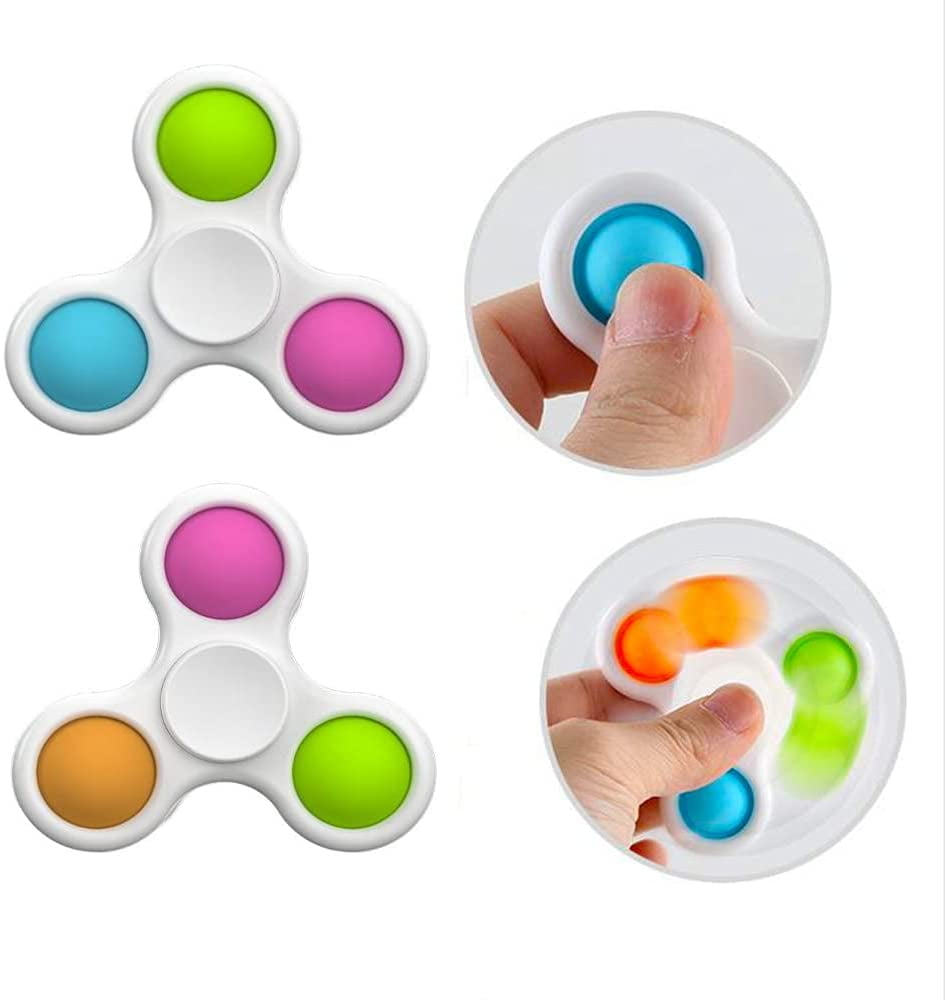 1-10PCS Fidget Spinner Toy LED Light Up Fidget Finger Dice Anxiety Stress Relief 