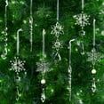 thumbnail image 5 of 18PCS Christmas Tree Decoration Crystal Ornaments Hanging Acrylic Christmas Snowflake Icicle Drop Crystal Ornaments for Xmas Tree Winter New Year Party Supplies, 5 of 9