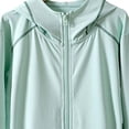 thumbnail image 3 of Cethrio Girls Sun Protection Jackets, Long Sleeve Zip up Summer Lightweight Kids Rash Guard Outerwear with Hood Mint Green Size 5 T, 3 of 4