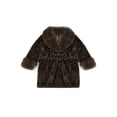 thumbnail image 2 of Forever 21 Leopard Print Tie-Waist Faux Fur Jacket, Color-Brown/Multi, Size-S, 2 of 6