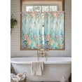 thumbnail image 4 of Ocean Starfish Seaweed Living Room Curtains 2 Panel, Summer Coastal Beach Shell Coral Teal Cafe Window Treatment, Farmhouse Bedroom Bathroom Kitchen Curtains Drapes 104"x54", 4 of 6