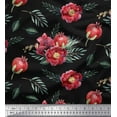 thumbnail image 1 of Soimoi Black Cotton Duck Fabric Leaves,Pomegranate & Floral Decor Fabric Printed BTY 42 Inch Wide, 1 of 1