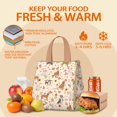 thumbnail image 5 of Pitbull Dog and Flower Floral Insulated Lunch Bag for Women & Adults,Large Portable Soft Cooler Lunch Bag,Thermal Food Storage Tote with Pearl Cotton,8.66L,8.75x5.75x9.5 Inch, 5 of 6