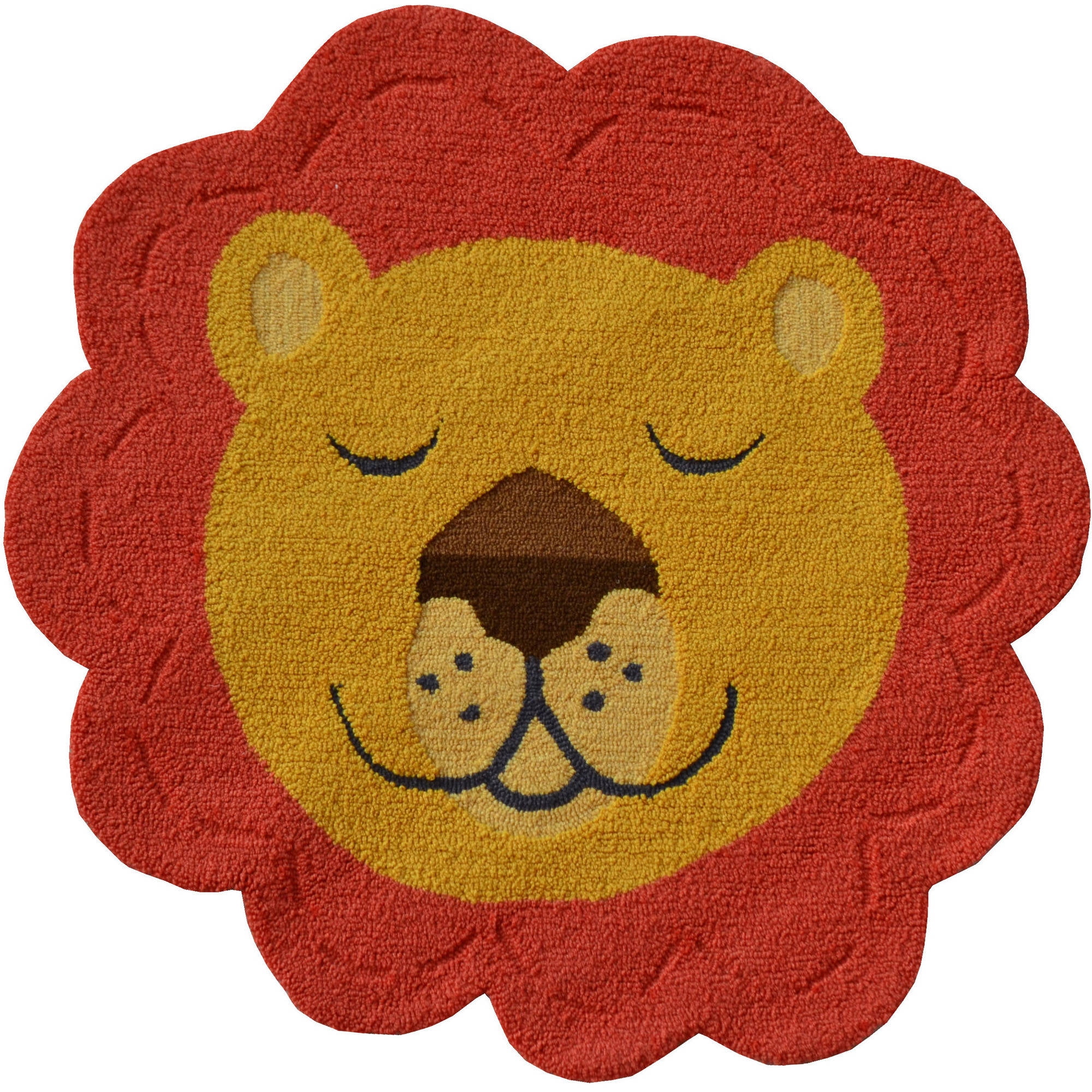 The Rug Market Shaped Lion Face 3" x 3" Area Rug