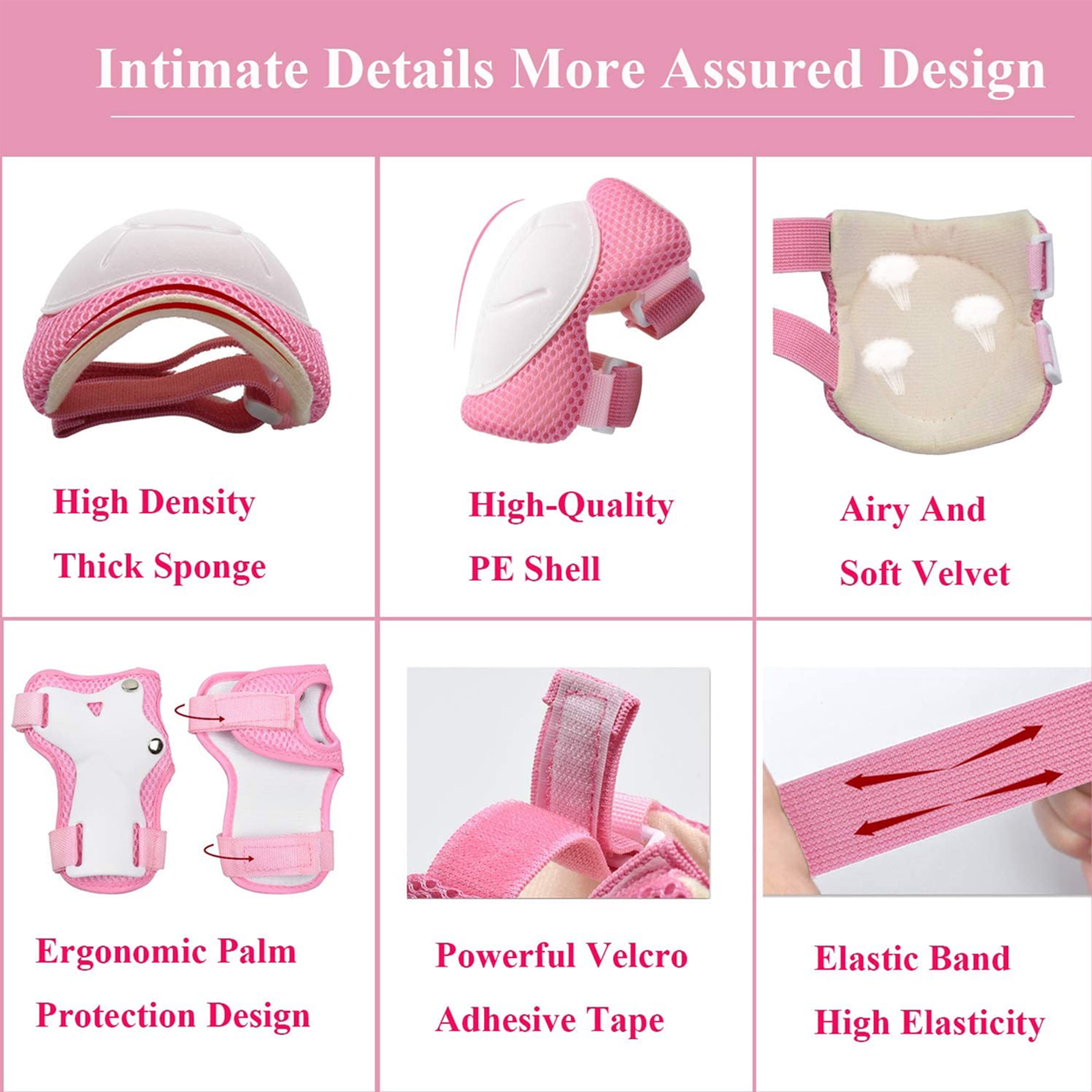 QIYAA Kids Bicycle Helmet Protective Gear Set Children Boys Mtb Bike Helmet Girl Cycling Knee Elbow Wrist Pads for 4~110 Years