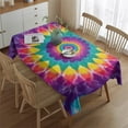 thumbnail image 2 of Rainbow Tie Dye Radial Pattern Rectangle Tablecloth 60"x84",Waterproof Polyester Rectangle Table Cloth, Wipeable Spillproof Polyester Tablecloth for Dining, Camping, Indoor and Outdoor, 2 of 5
