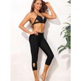 thumbnail image 5 of Alove Women Solid Swim Shorts UPF 50+ High Waisted Cutout Swim Capris Leggings Swimming Tights Rash Guard Pants, 5 of 6