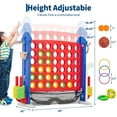 thumbnail image 4 of EDTara Jumbo 4-To-Score Giant Game Set, Indoor/Outdoor 4 In a Row Game for Kids and Adults, Includes 42 Jumbo Rings, Mesh Pocket, Quick-Release Slider, Perfect for Family Parties, 4 of 8