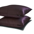thumbnail image 3 of The HomeCentric Decorative Plain Pillow Cover Dark Plum Pack of 2, 26"x26" (65x65 cm) Throw Pillow Cases, Art Silk Plain & Solid Throw Pillow Cover For Sofa, Solid Modern Style - Dark Plum Luxury, 3 of 5