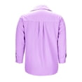 thumbnail image 7 of Htigea Striped Tops for Women 3/4 Length Sleeve Dressy V Neck Collared Shirts Trendy Office Work Blouses Purple XXL, 7 of 7