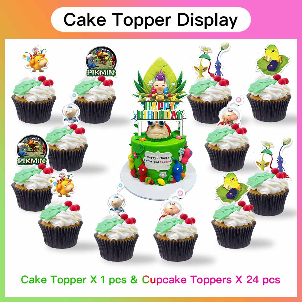 Pikmin Geburtstagsparty-Zubehör Set – 20 Teller + 20 Servietten, Für 20 Gäste, Mottoparty-Deko