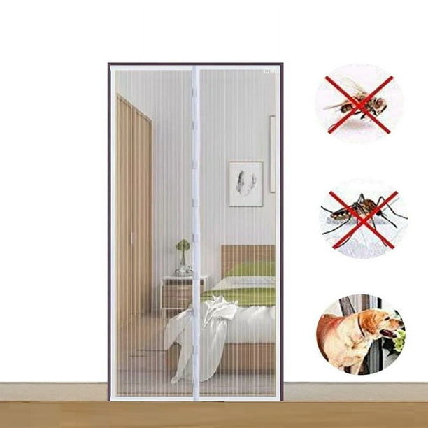 Cortina magnética antimoscas para puerta, 100 cm x 210 cm, mosquitera magnética ajustable con cierre magnético, fácil instalación