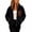 Black, variant on Caywon Cozy Women's Fleece Jacket with Full Zipper and Pocket, Long Sleeve Shearling Hooded Coat for Fall and Winter Outdoor Wear