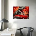 thumbnail image 3 of ONETECH  Dinosaur Decor Funny Paintings For Boys Kids Room Wall Decorations Funny T-rex Driving Red Car Painting Pictures Canvas Prints, 3 of 4