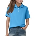thumbnail image 2 of UACY Girls Short Sleeve Polo Shirts Button Lapel Collared Summer Tops Business Casual Basic Tees, 2 of 5