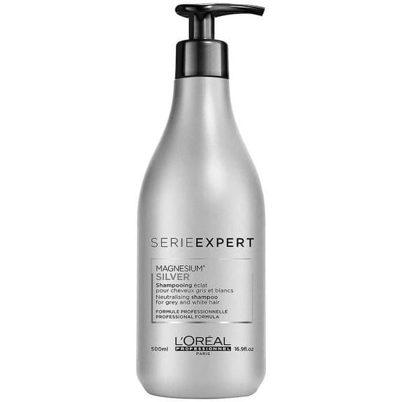 L'Oreal Professionnel Serie Expert Silver Magnesium Neutralising Shampoo for Grey and White Hair - 500mL / 16.9 Fl Oz [Hair Care]