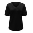 thumbnail image 6 of Endives Women's Short Sleeved T Shirt V Neck Thin Basic Tee Comfortable Tee Summer Black, 6 of 6