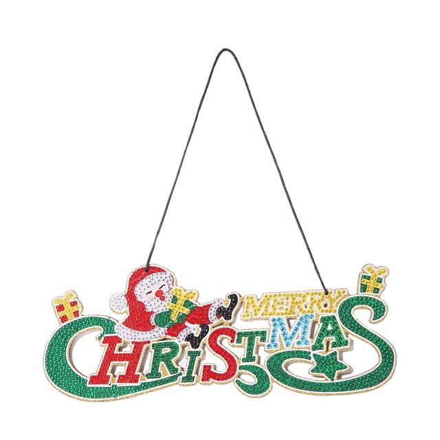 Kit de colgante de tablero de feliz Navidad con pintura de diamante, cadena de encanto de diamantes de imitación de mosaico FLhrweasw Nuevo