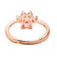 thumbnail image 4 of Adjustable Cat Paw Footprint Zircon Ring, Animal Design Copper Ring, Electroplated, Alloy Inlaid Artificial Gems, Fashion Jewelry for Women, 15mm, 4 of 5