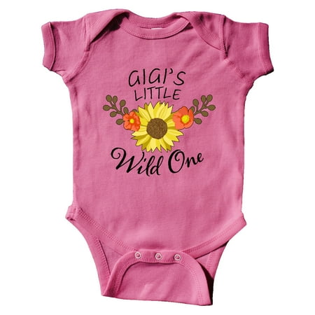 

Inktastic Gigi s Little Wild 1 with Beautiful Sunflower Gift Baby Boy or Baby Girl Bodysuit