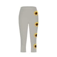 thumbnail image 4 of Aboser Womens Yoga Capri Leggings Trendy Sunflower Printed Capris Pants Stretch Comfy Dailywear Slim Fitted Running Workout Pants for Women Casual Summer Leggings, 4 of 4