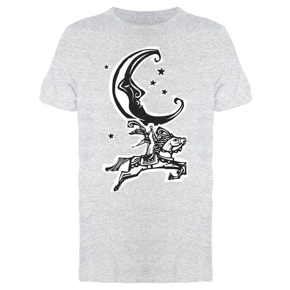 Moon And Leaping Circus Horse Tee Men's -Image by Shutterstock