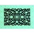 thumbnail image 1 of Ahgly Company Indoor Rectangle Oriental Turquoise Blue Traditional Area Rugs, 4' x 6', 1 of 4