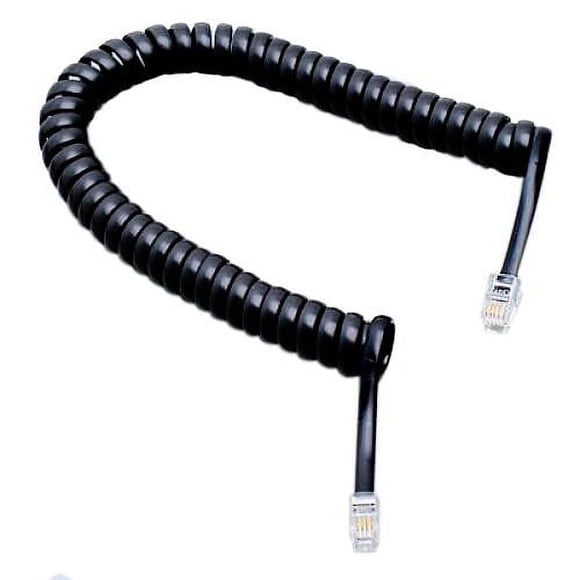 Cable telefónico, cable de extensión telefónica, cable de línea telefónica fija, negro, 6.5 pies, con RJ11 estándar