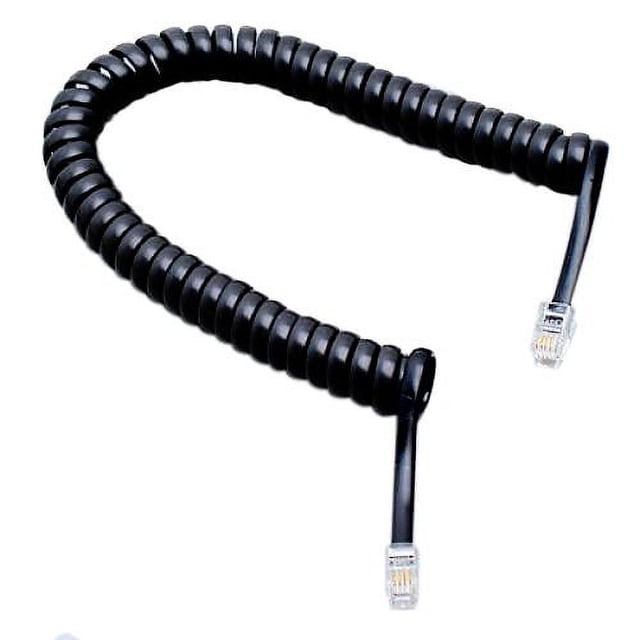 Cable telefónico, cable de extensión telefónica, cable de línea telefónica fija, negro, 6.5 pies, con RJ11 estándar