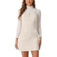 thumbnail image 1 of INSPIRE CHIC Vestido Mini Pinafore Elegante de Ante Sintético con Cremallera Frontal para Mujeres XS Beige, 1 of 6