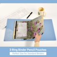 thumbnail image 5 of 2 Pack Pencil Pouch for 3 Ring Binder Smooth Zipper Folders with Pockets Clear Window Pencil Case Goldfinches Bird Perched on Flowers, 5 of 6
