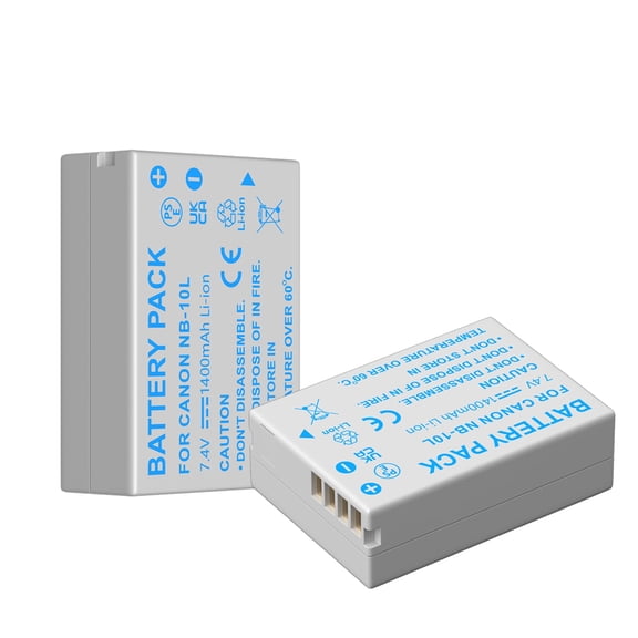 Digital Camera Battery 2 Pack NB-10L for Canon SX40 HS SX40HS SX50 HS SX50HS G1 X G15 G16 SX60 HS G3X,1500mAh