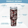 thumbnail image 5 of Disketp Snake And Rose for 40 OZ Stainless Steel with Handle Lid Straw for Women Men Birthday Presents, 5 of 8
