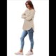 thumbnail image 5 of Camisas de Larga para Mujer, Túnicas, Blusas Holgadas, Elegantes, Cuello Redondo, Suéteres Básicos. Albaricoque XL, 5 of 7