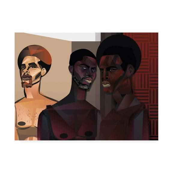 Trademark Fine Art 'Three Men' Canvas Art by Jaleel Campbel