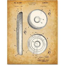 Frisbee Art Print - 11x14 Unframed Patent Print - Great Gift for Frisbee Golf and Ultimate Players
