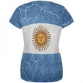 thumbnail image 2 of Distressed Argentina Flag All Over Womens T Shirt Multi 2XL, 2 of 2