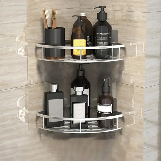 Estante de almacenamiento para baño, estantería de pared, estantería de pared para ducha, organizador de champú, accesorios de baño