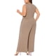 thumbnail image 3 of Mono sin mangas de talla grande para mujer Agnes Orinda, con cuello redondo, pantalones anchos, overoles casuales de verano con bolsillo 2X en caqui oscuro, 3 of 6