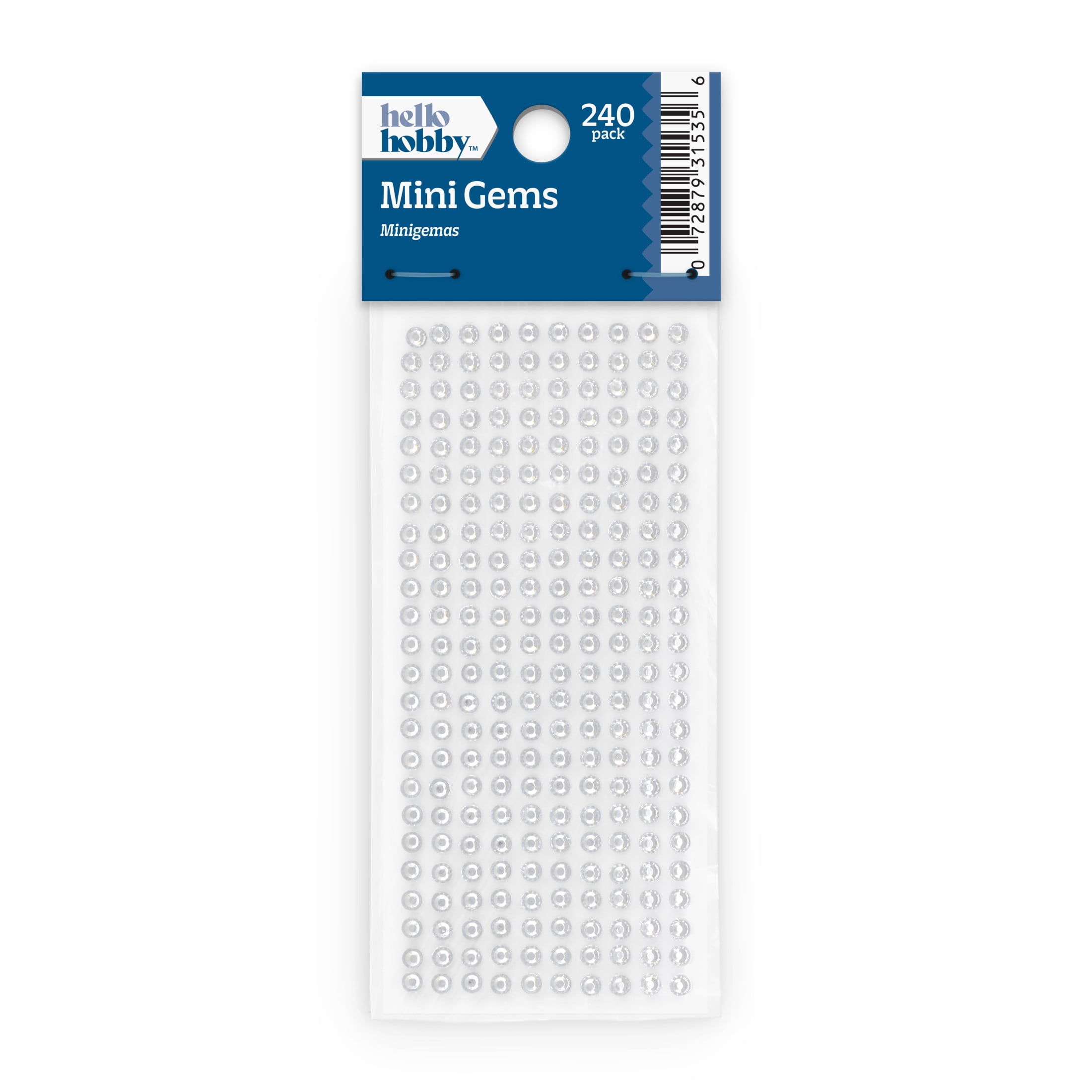 Hello Hobby Accessories Adhesive Gems Silver, 240 piece